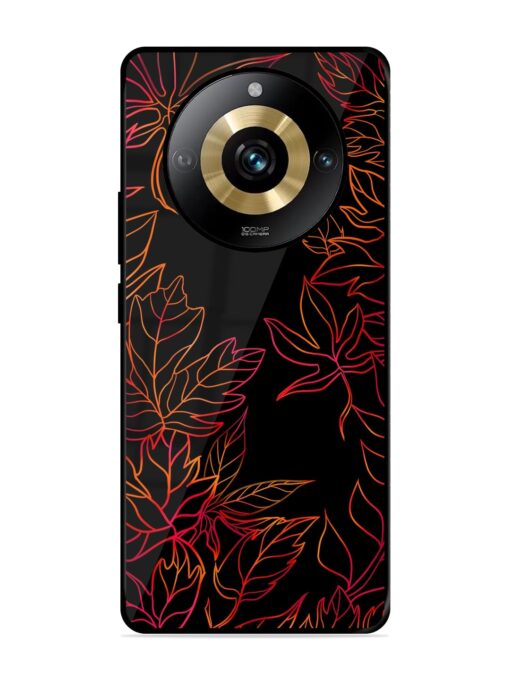 Red Floral Pattern Glossy Metal Phone Cover for Realme Narzo 60 Pro (5G)