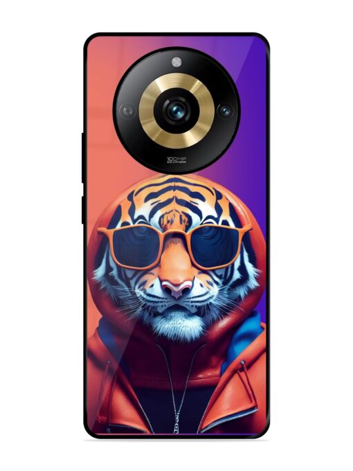 Tiger Animation Glossy Metal Phone Cover for Realme Narzo 60 Pro (5G)