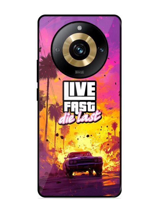 Live Fast Glossy Metal Phone Cover for Realme Narzo 60 Pro (5G)