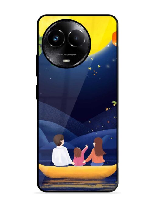 Happy Family And Beautiful View Glossy Metal Phone Cover for Realme Narzo 60X (5G) Zapvi