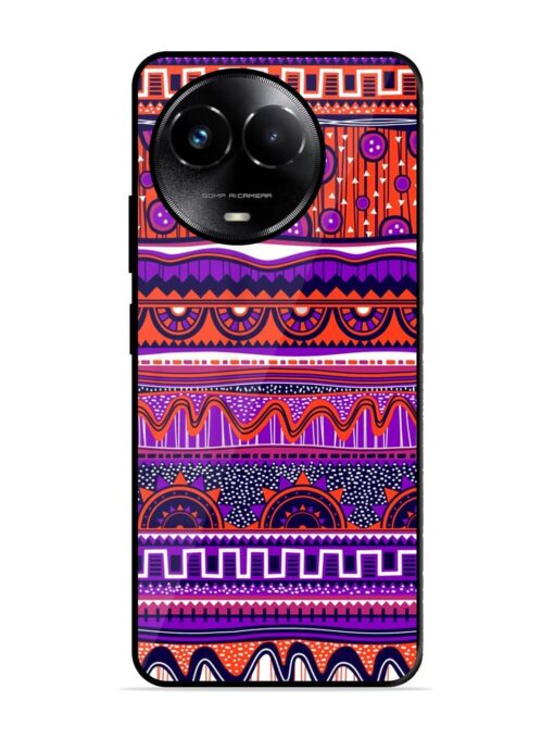 Ethnic Seamless Pattern Glossy Metal TPU Phone Cover for Realme Narzo 60X (5G)