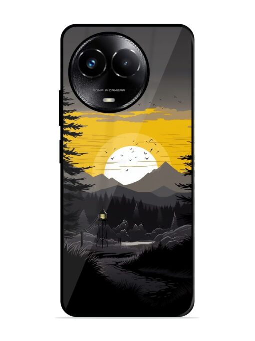 Sunset Vector Glossy Metal Phone Cover for Realme Narzo 60X (5G)