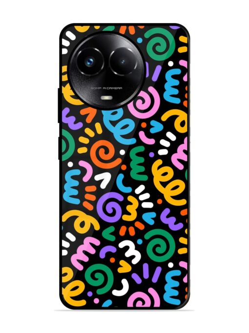 Colorful Seamless Vector Glossy Metal Phone Cover for Realme Narzo 60X (5G)