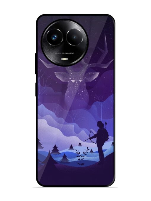 Deer Forest River Glossy Metal Phone Cover for Realme Narzo 60X (5G)