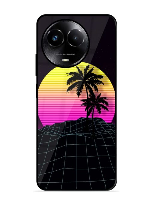 Coconut Vector Glossy Metal Phone Cover for Realme Narzo 60X (5G)