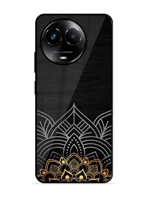 Decorative Golden Pattern Glossy Metal Phone Cover for Realme Narzo 60X (5G)