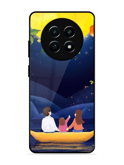 Happy Family And Beautiful View Glossy Metal Phone Cover for Realme Narzo 70X (5G)