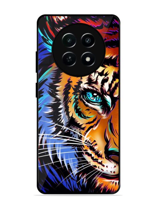 Colorful Lion Art Glossy Metal Phone Cover for Realme Narzo 70X (5G)