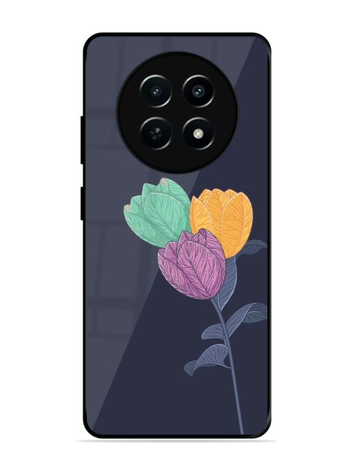 Flower Vector Glossy Metal Phone Cover for Realme Narzo 70X (5G) Zapvi