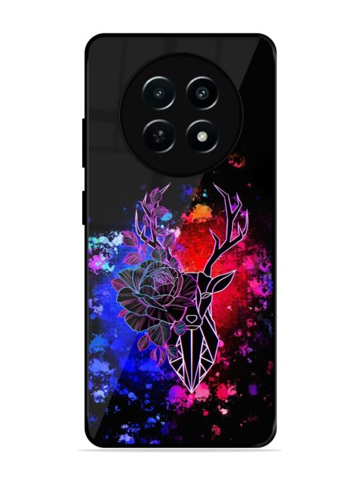 Floral Deer Art Glossy Metal Phone Cover for Realme Narzo 70X (5G) Zapvi