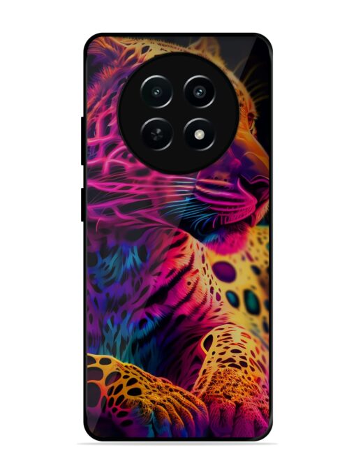 Leopard Art Glossy Metal Phone Cover for Realme Narzo 70X (5G) Zapvi