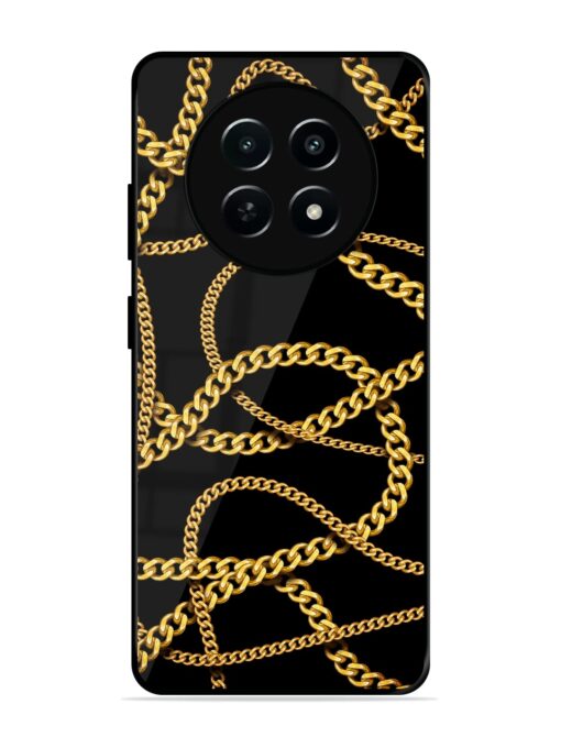 Decorative Golde Chain Glossy Metal Phone Cover for Realme Narzo 70X (5G)