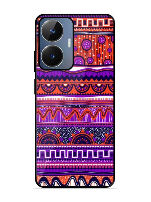 Ethnic Seamless Pattern Glossy Metal TPU Phone Cover for Realme Narzo N55 Zapvi