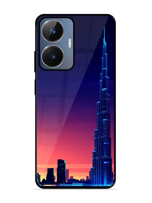 Burj Khalifa Abstract Glossy Metal Phone Cover for Realme Narzo N55 Zapvi