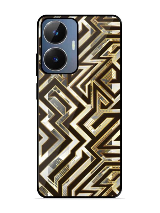 Technology Geometric Seamless Glossy Metal Phone Cover for Realme Narzo N55