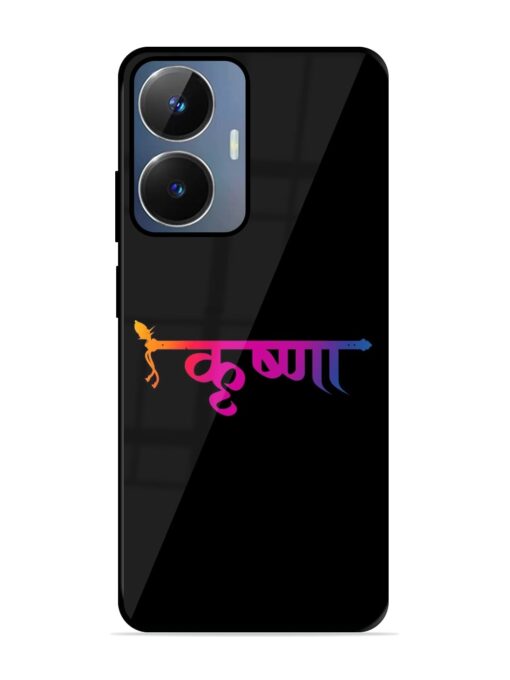 Krishna Typo Glossy Metal Phone Cover for Realme Narzo N55 Zapvi