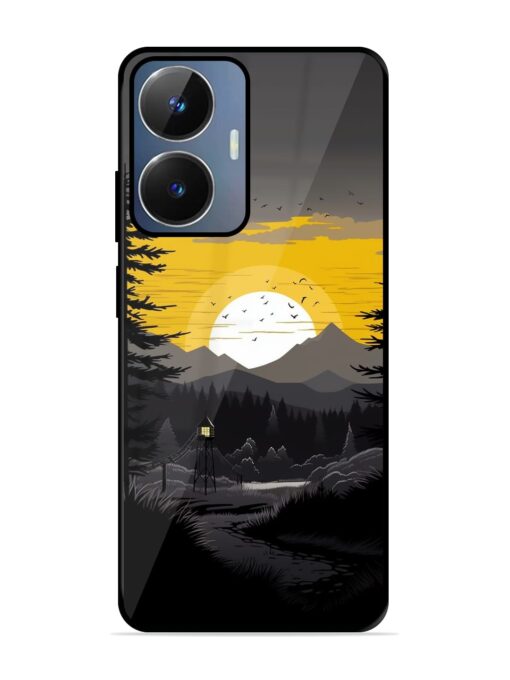 Sunset Vector Glossy Metal Phone Cover for Realme Narzo N55 Zapvi