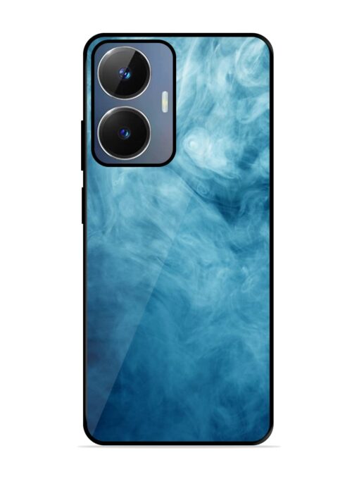 Blue Smoke Art Glossy Metal Phone Cover for Realme Narzo N55 Zapvi