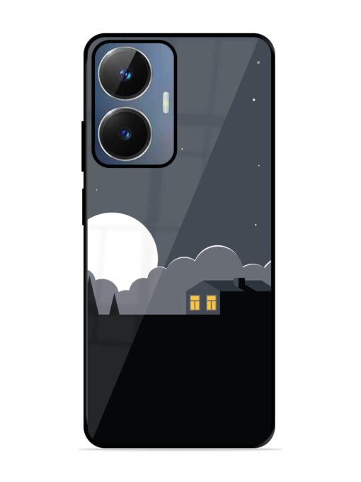 Full Moon Vector Art Glossy Metal Phone Cover for Realme Narzo N55 Zapvi