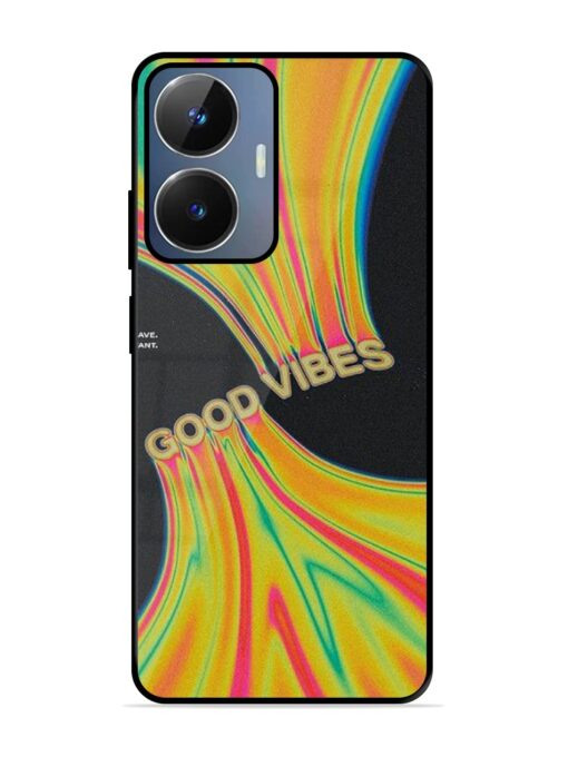 Good Vibes Glossy Metal Phone Cover for Realme Narzo N55 Zapvi