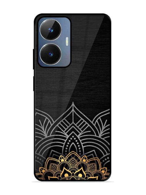 Decorative Golden Pattern Glossy Metal Phone Cover for Realme Narzo N55 Zapvi