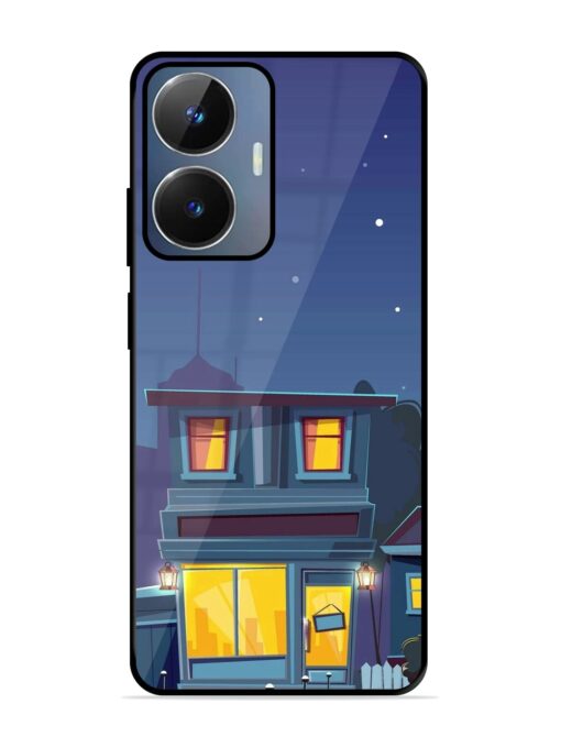 Vector Night House Glossy Metal Phone Cover for Realme Narzo N55