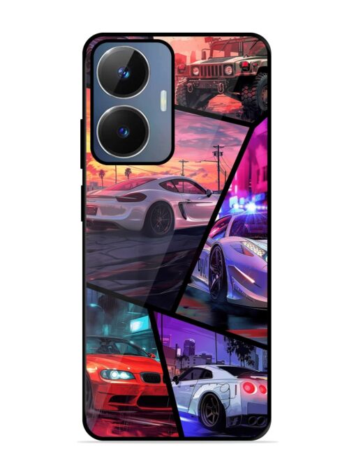 Ride In Pixels Glossy Metal Phone Cover for Realme Narzo N55 Zapvi