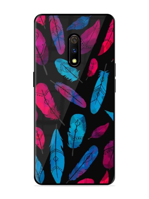 Feather Art Glossy Metal Phone Cover for Realme X Zapvi