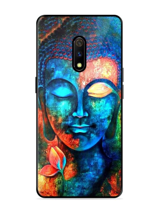 Buddha Painting Glossy Metal Phone Cover for Realme X