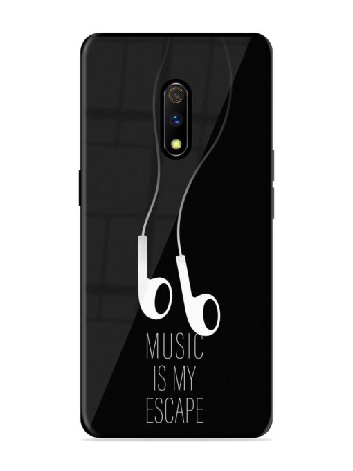 Music Is My Escape Glossy Metal Phone Cover for Realme X Zapvi