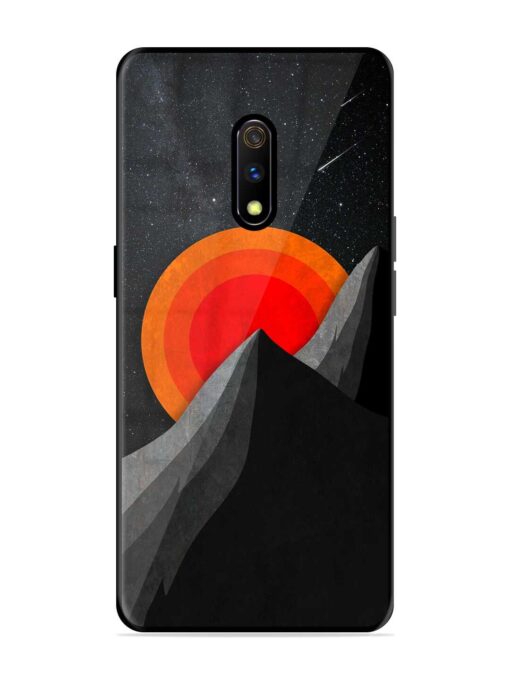 Black Mountain Glossy Metal Phone Cover for Realme X Zapvi