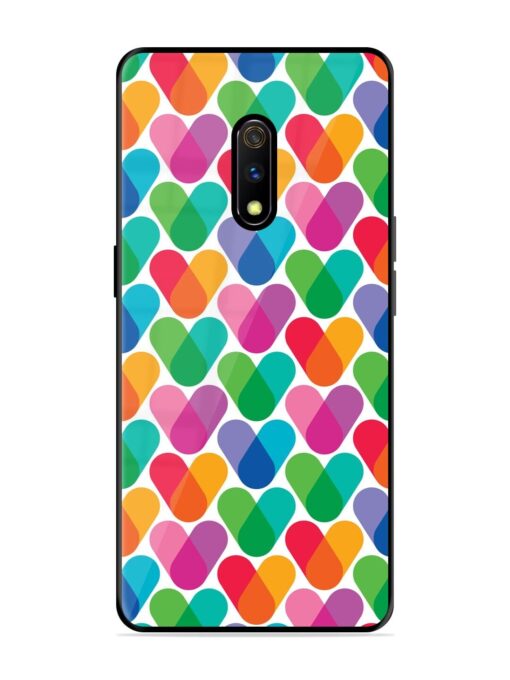 Overlapping Colors Colorful Glossy Metal TPU Phone Cover for Realme X Zapvi