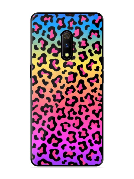 Neon Rainbow Colored Glossy Metal Phone Cover for Realme X