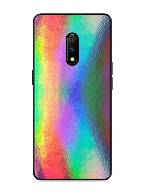 Colorful Holographic Background Glossy Metal TPU Phone Cover for Realme X Zapvi