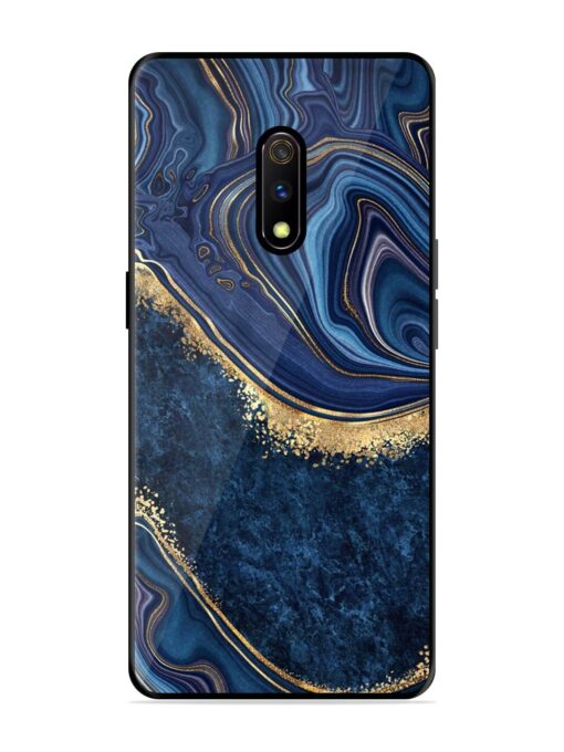 Abstract Background Blue Glossy Metal TPU Phone Cover for Realme X Zapvi