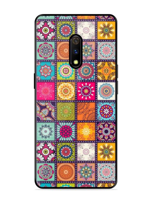 Seamless Pattern Vintage Glossy Metal Phone Cover for Realme X Zapvi