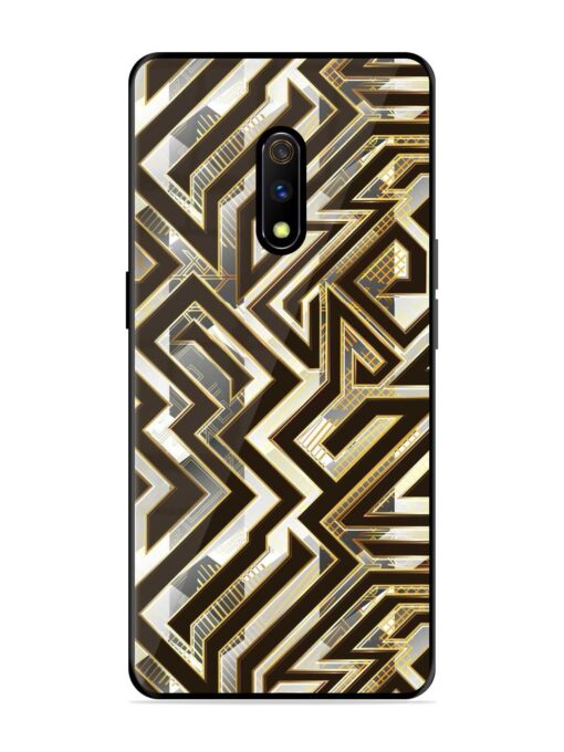 Technology Geometric Seamless Glossy Metal Phone Cover for Realme X Zapvi