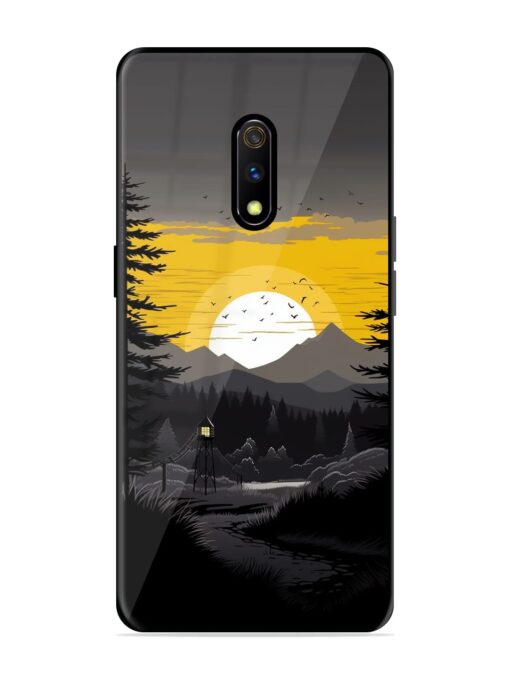 Sunset Vector Glossy Metal Phone Cover for Realme X Zapvi