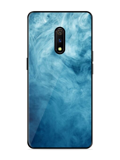 Blue Smoke Art Glossy Metal Phone Cover for Realme X