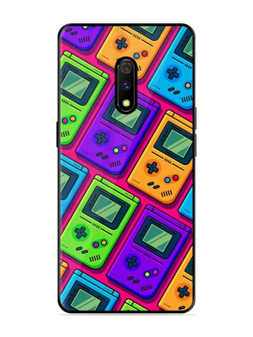 Game Seamless Pattern Glossy Metal Phone Cover for Realme X Zapvi