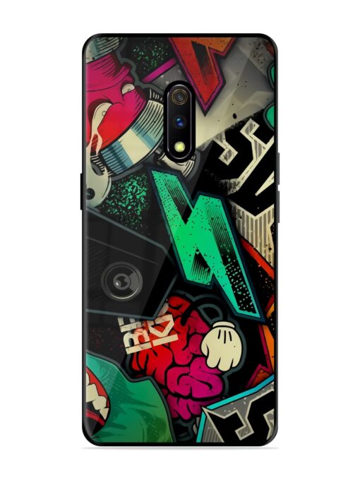 Graffiti Art Glossy Metal Phone Cover for Realme X Zapvi