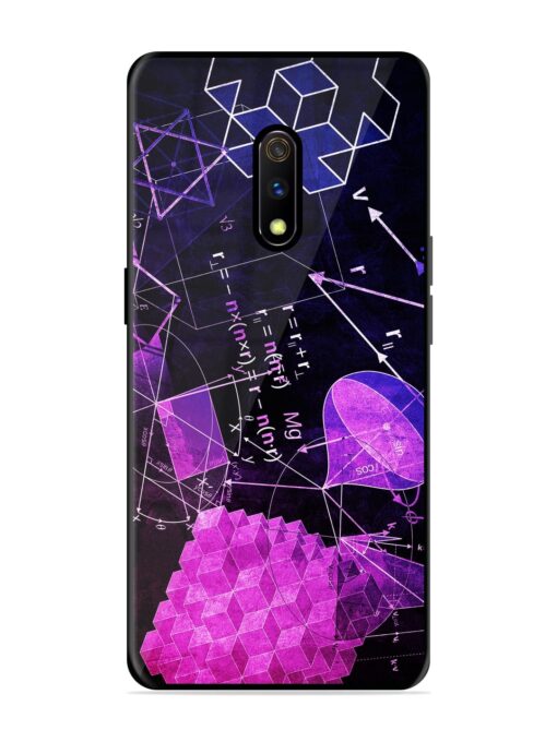 Math Physics Formula Art Glossy Metal Phone Cover for Realme X Zapvi