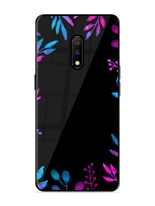 Flower Pattern Watercolor Glossy Metal Phone Cover for Realme X