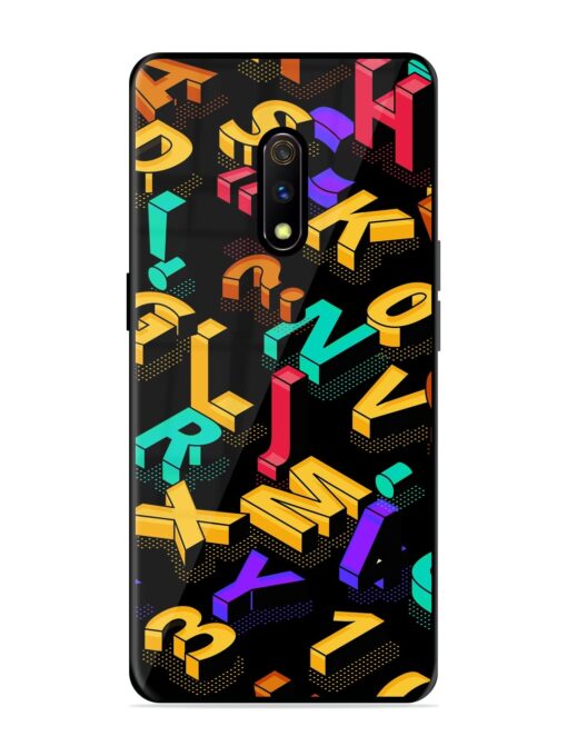 Seamless Pattern With Letters Glossy Metal Phone Cover for Realme X