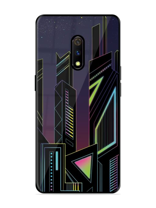 Neon Dreamscape Glossy Metal Phone Cover for Realme X