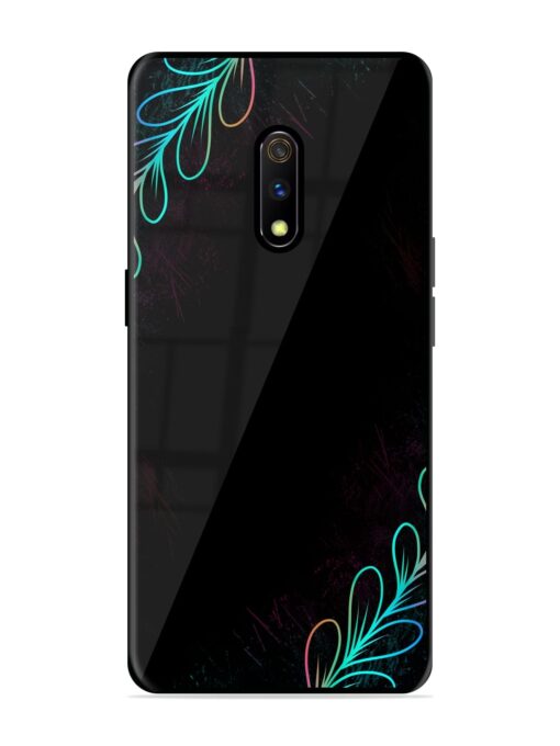 Decorative Line Art Glossy Metal Phone Cover for Realme X Zapvi