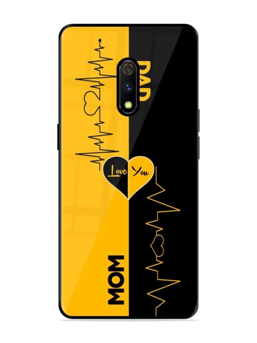 Mom Dad Lifeline Glossy Metal Phone Cover for Realme X Zapvi