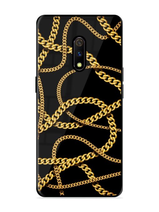 Decorative Golde Chain Glossy Metal Phone Cover for Realme X Zapvi