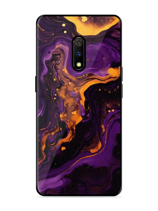 Painting Of A Purple Glossy Metal Phone Cover for Realme X Zapvi