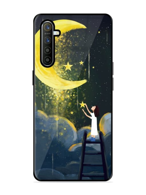 Moonlight Healing Night Illustration Glossy Metal TPU Phone Cover for Realme X2